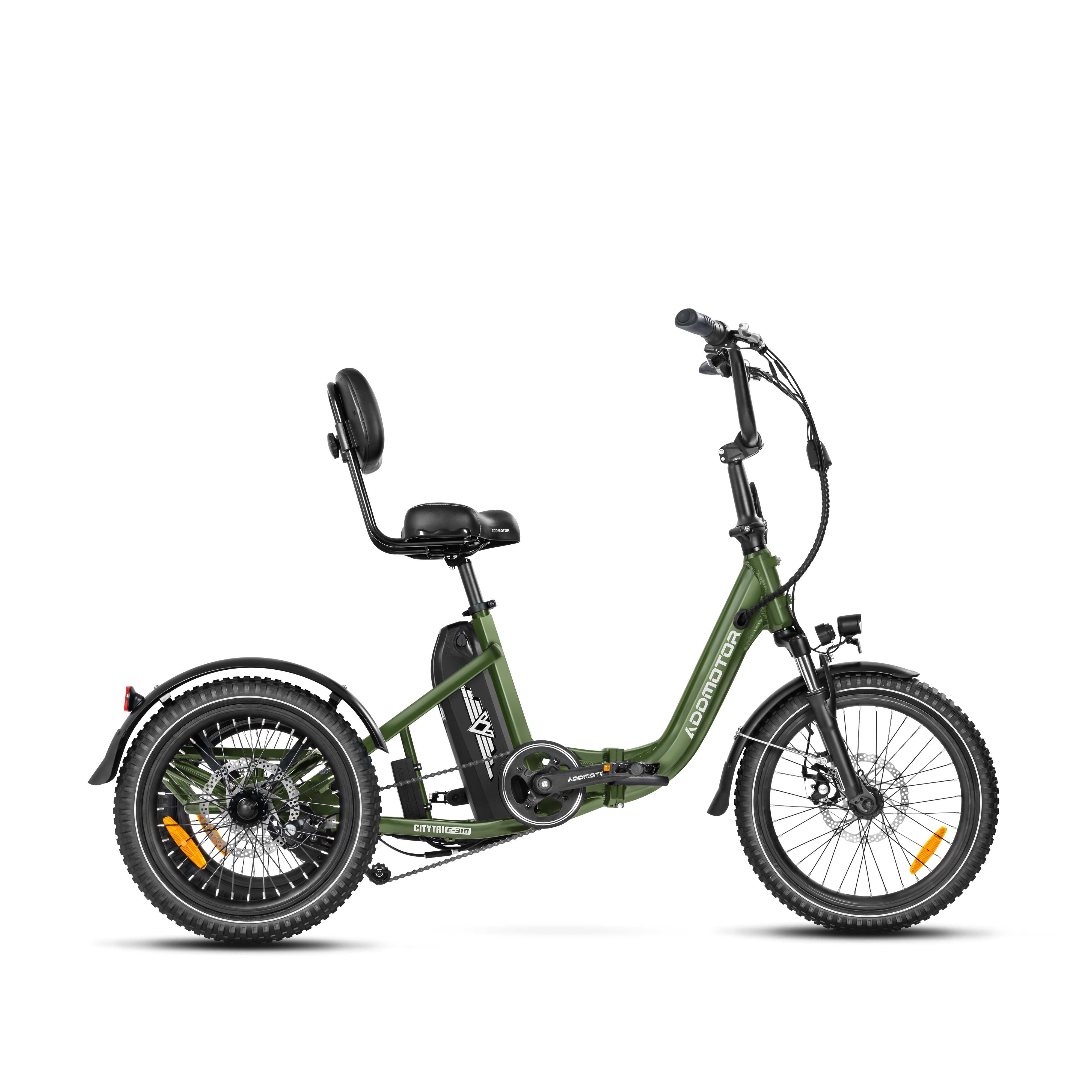 Addmotor Citytri E-310 Electric Trike with 750W 20Ah Best Electric Tricycle Under $2000 Up To 90 Miles - Army Green