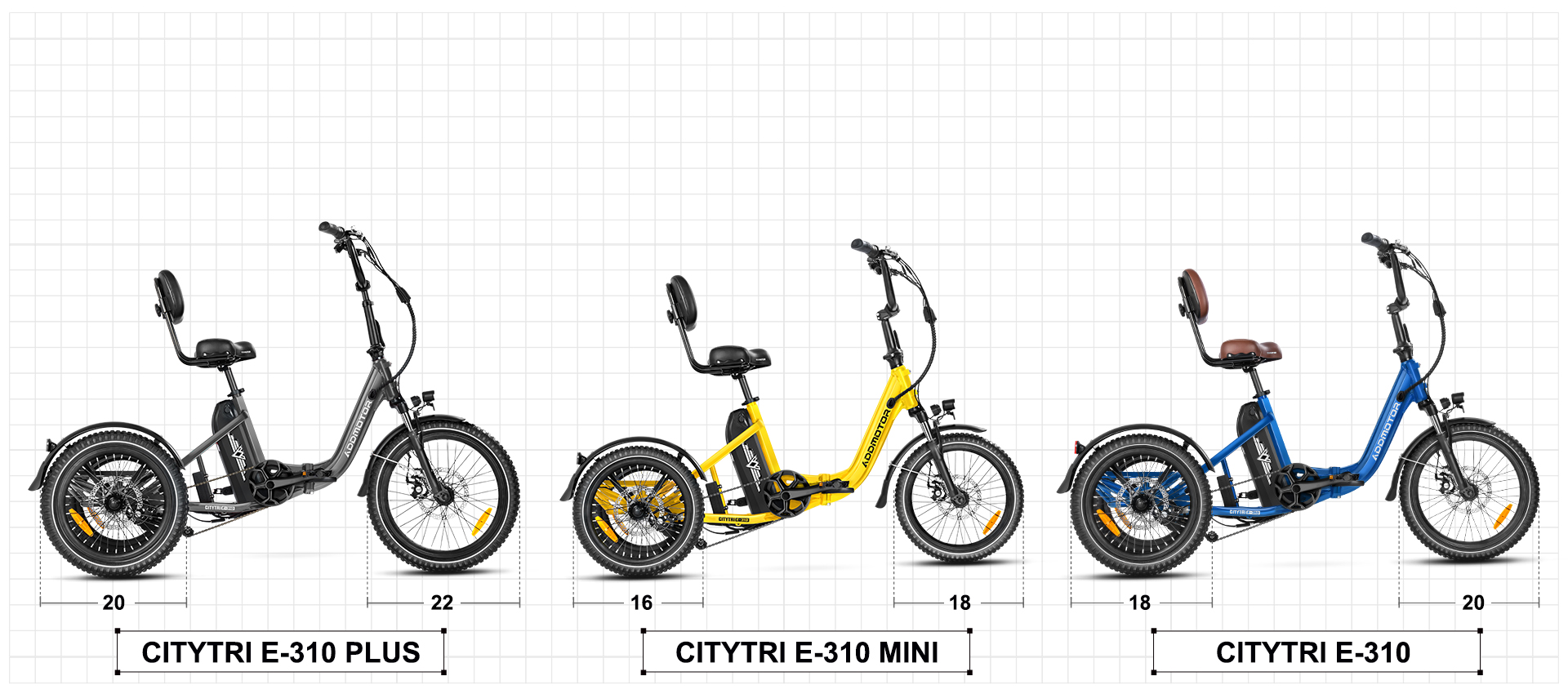 Citytri E-310 Electric Trike Folding Electric Tricycle for Seniors 