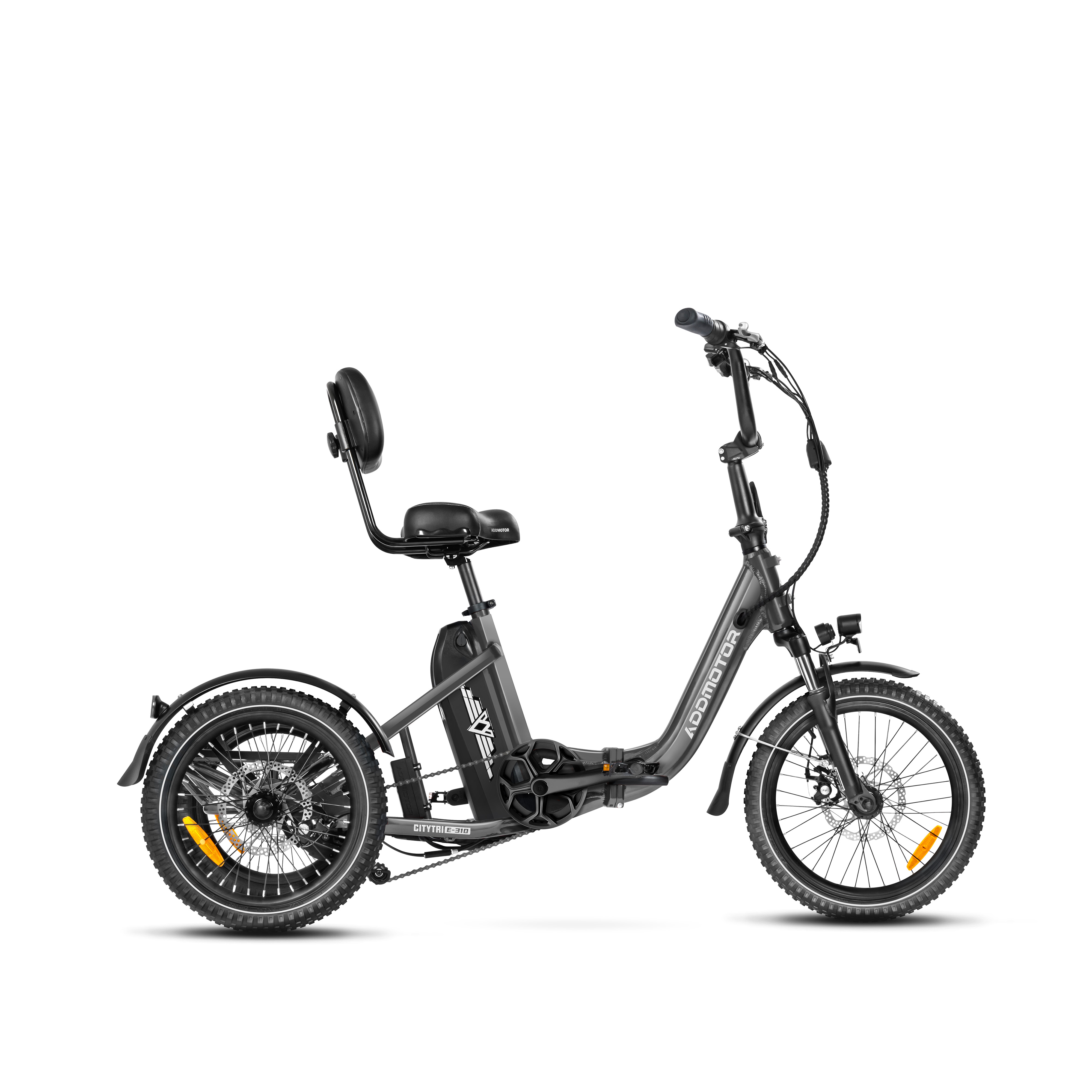 Addmotor Citytri E-310 Mini 750W 20Ah Electric Trike for Adults Best Electric Tricycle Under $2000, Up To 90 Miles - Grey