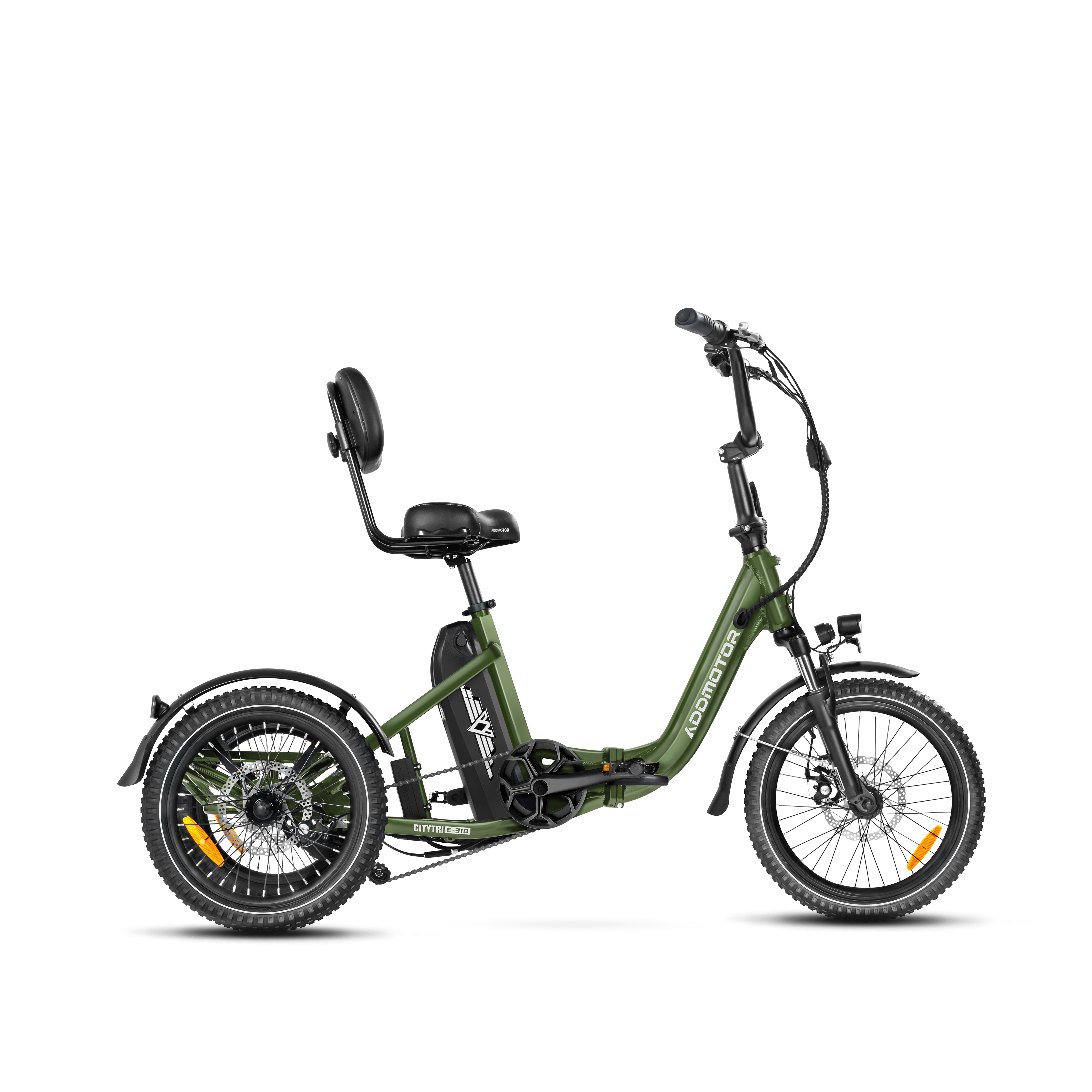 Addmotor Citytri E-310 Mini Electric Trike with 750W 20Ah Best Electric Tricycle Under $2000 Up To 90 Miles - Army Green