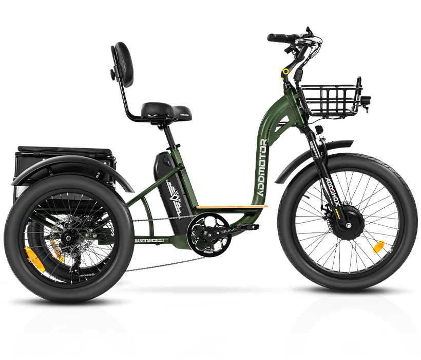 army green grandtan city fat tire electric tricycle