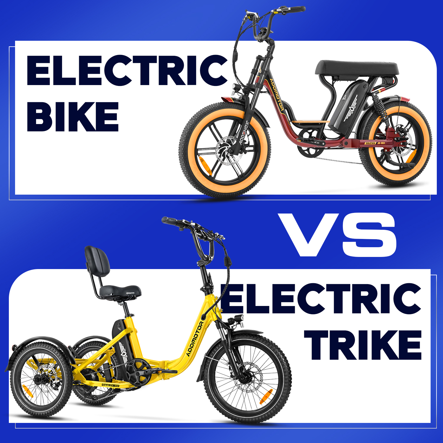 Electric Bike vs. Electric Trike: Making the Choice Between Addmotor SOLETAN and CITYTRI