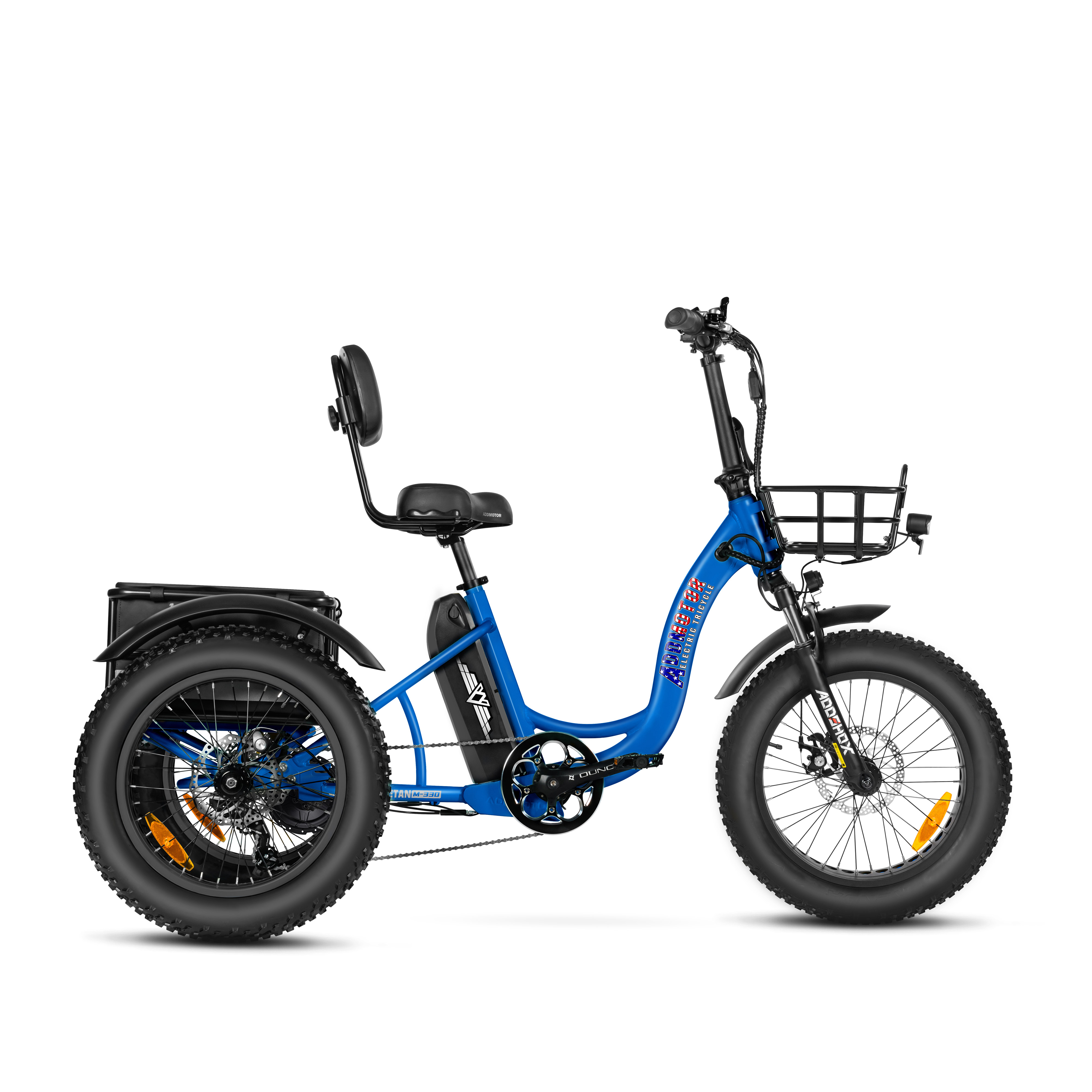 Addmotor Electric Trike Triketan M-330 II Electric Fat Trike 2024 Step-Thru Fat Tire Electric Tricycle for Adults 750W Rear Motor, Neptune Blue