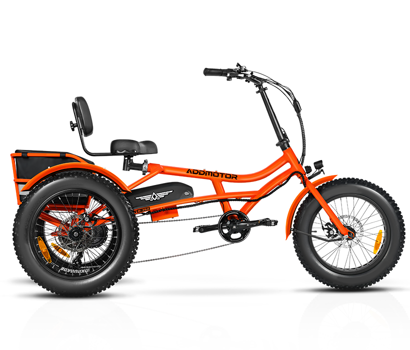 color display of orange arisetan II M-360 2024 electric trike