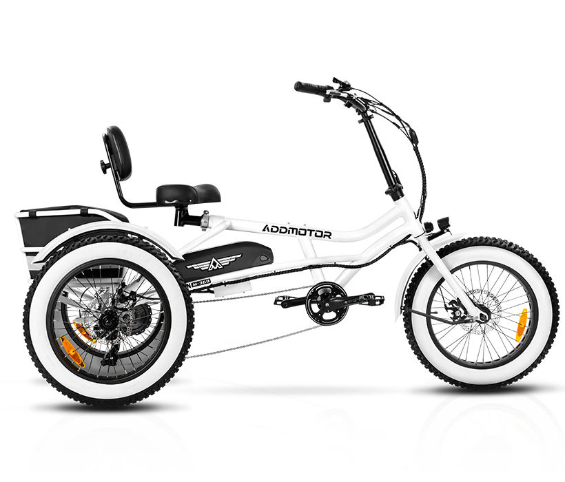 color display of pearl white arisetan II M-360 2024 electric trike