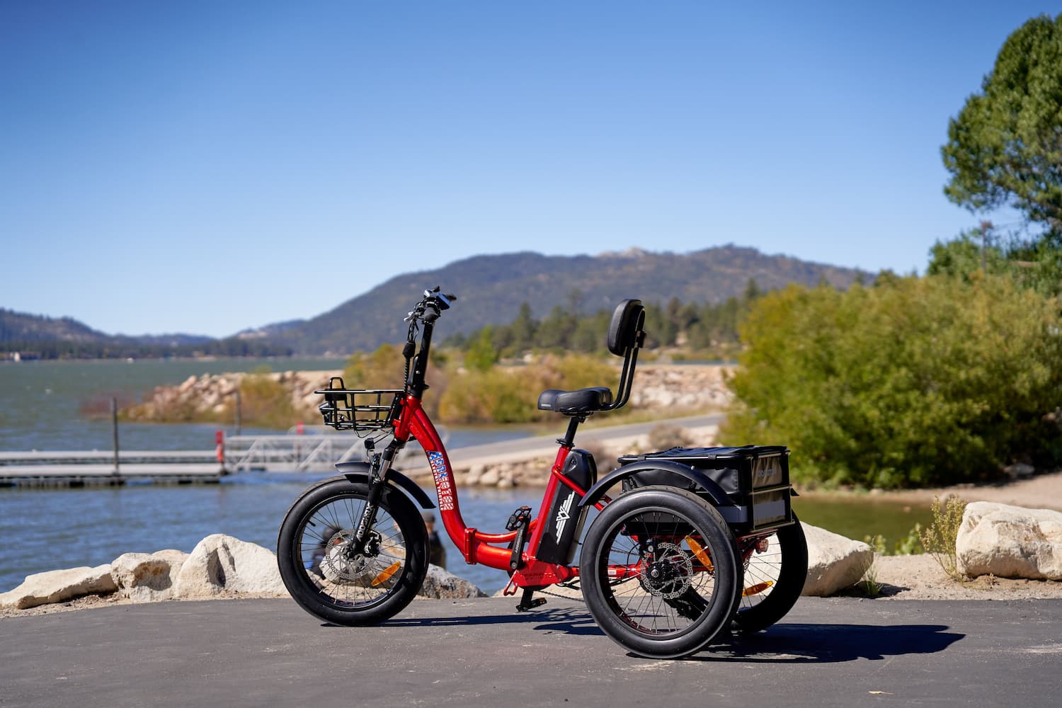 Triketan M-330F Folding Electric Tricycle for Adults 2023 Folding Electric Trike Red