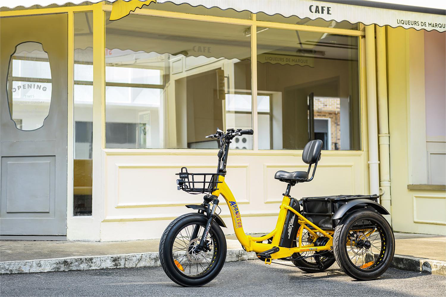 Triketan M-330F Folding Electric Tricycle for Adults 2023 Folding Electric Trike Yellow