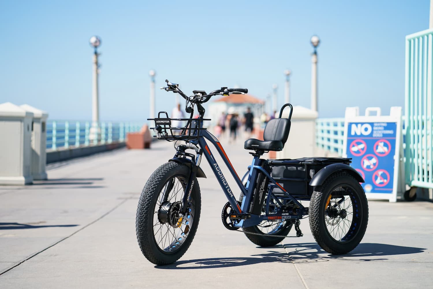 TRIKETAN M-350 Fat Tire Electric Tricycle for Adults Neptune Blue