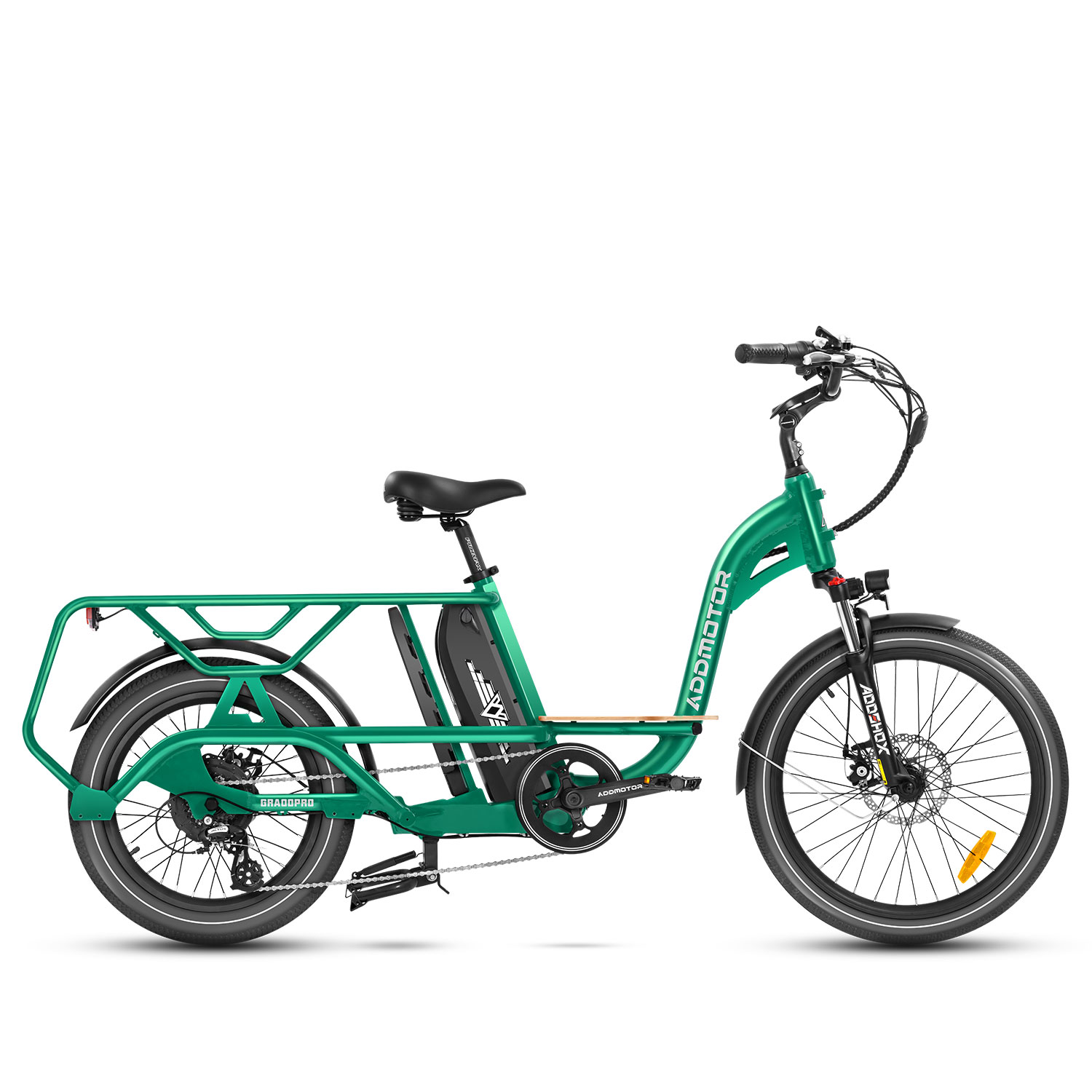 Addmotor Graoopro Electric Bike | Best Dual Battery Cargo Electric Bicycle | Adults 750W Rear Motor Ebikes | Green + Single-Battery