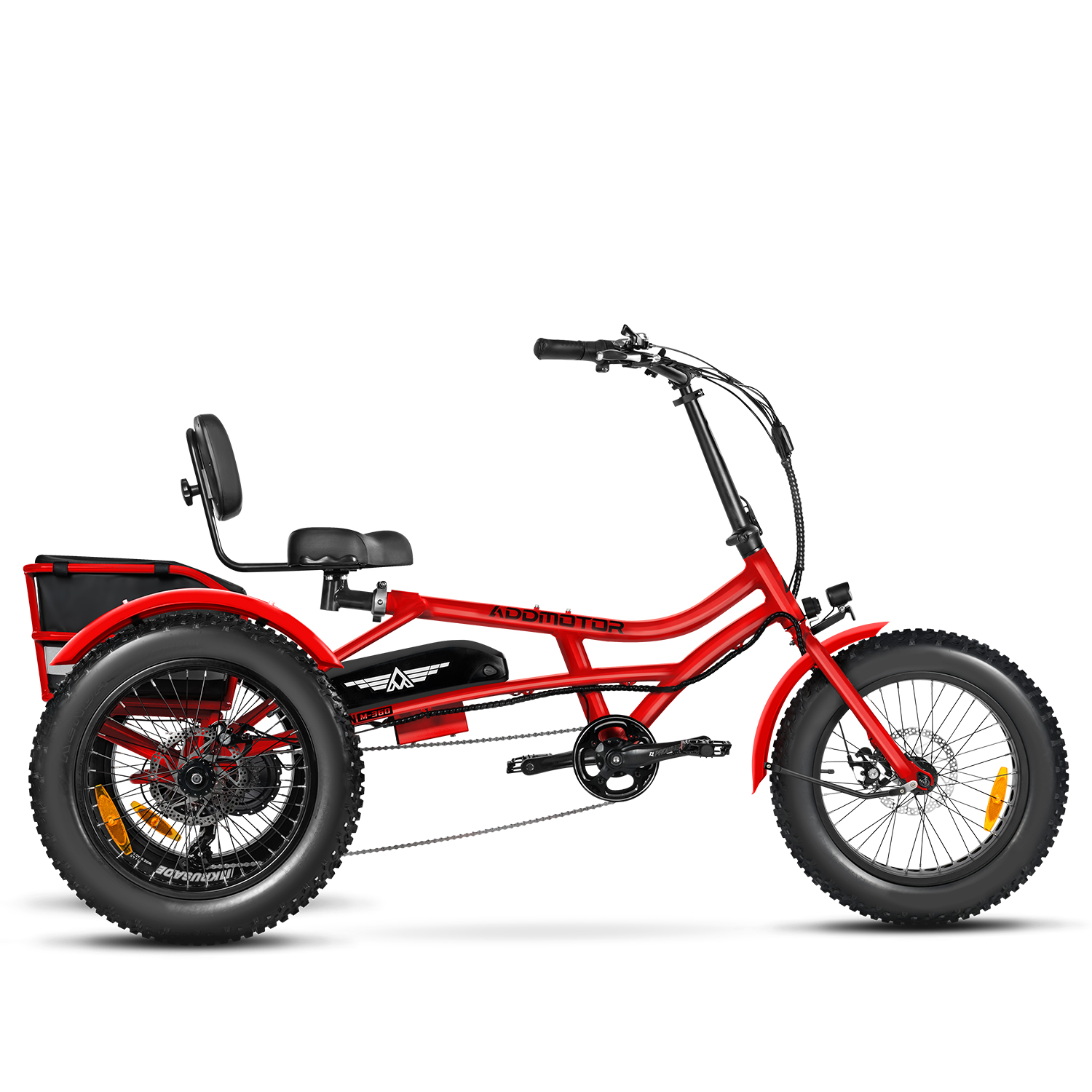 Addmotor Arisetan II M-360 3 Wheel Electric Bikes for Seniors, Fat Tire and Long Range Electric Trike, Red 2024 New Version