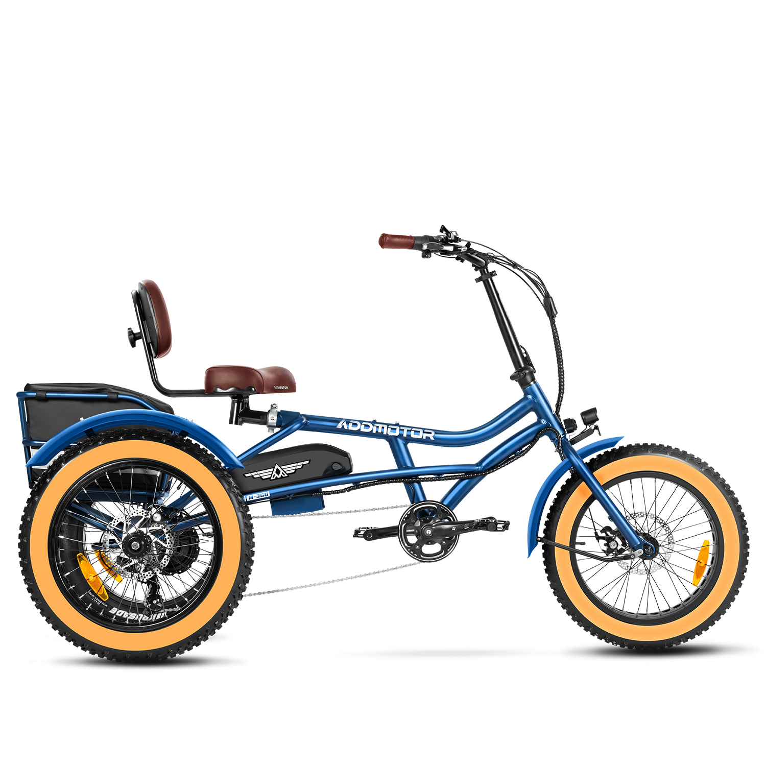 Addmotor Arisetan M-360 | Adult Semi-recumbent Electric Trike | Best Affordable Electric Tricycle with 750W Bafang Rear-Mounted Motor | Blue