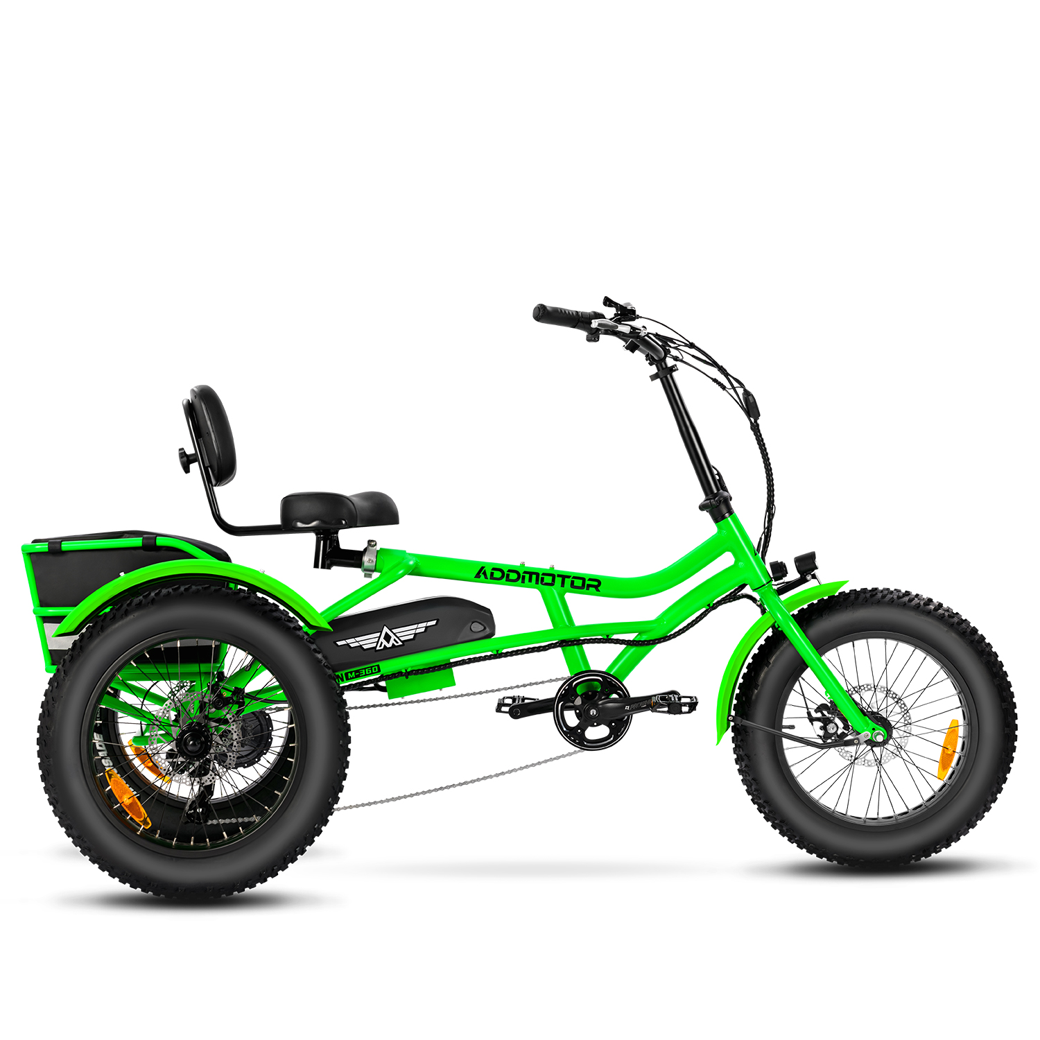 Addmotor Arisetan II M-360 2024 Electric Trike for Adult Semi-Recumbent Electric Tricycle with 750W Bafang Rear-Mounted Motor, Green