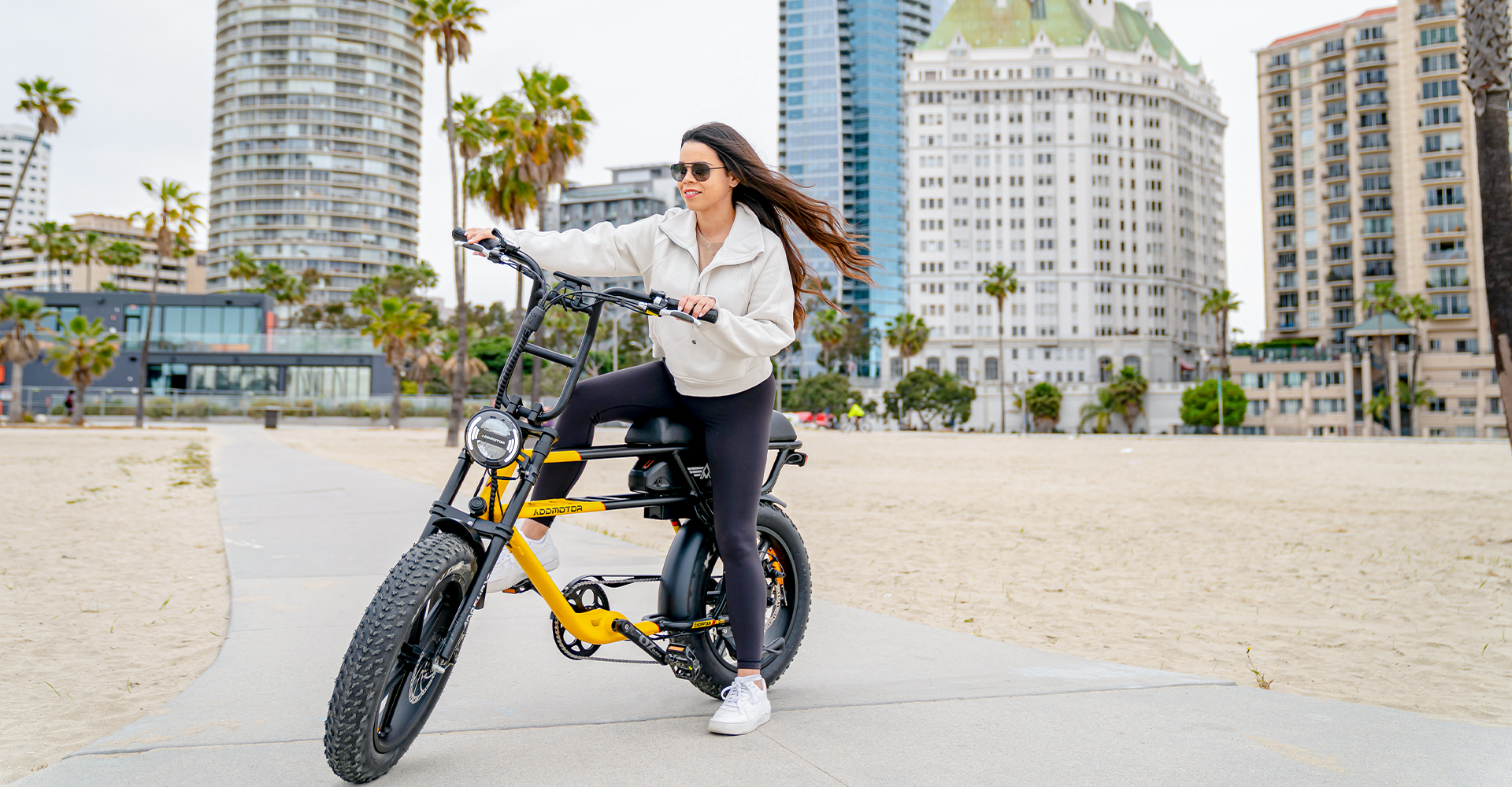 moped style cruiser ebike chopptan m70 in yellow