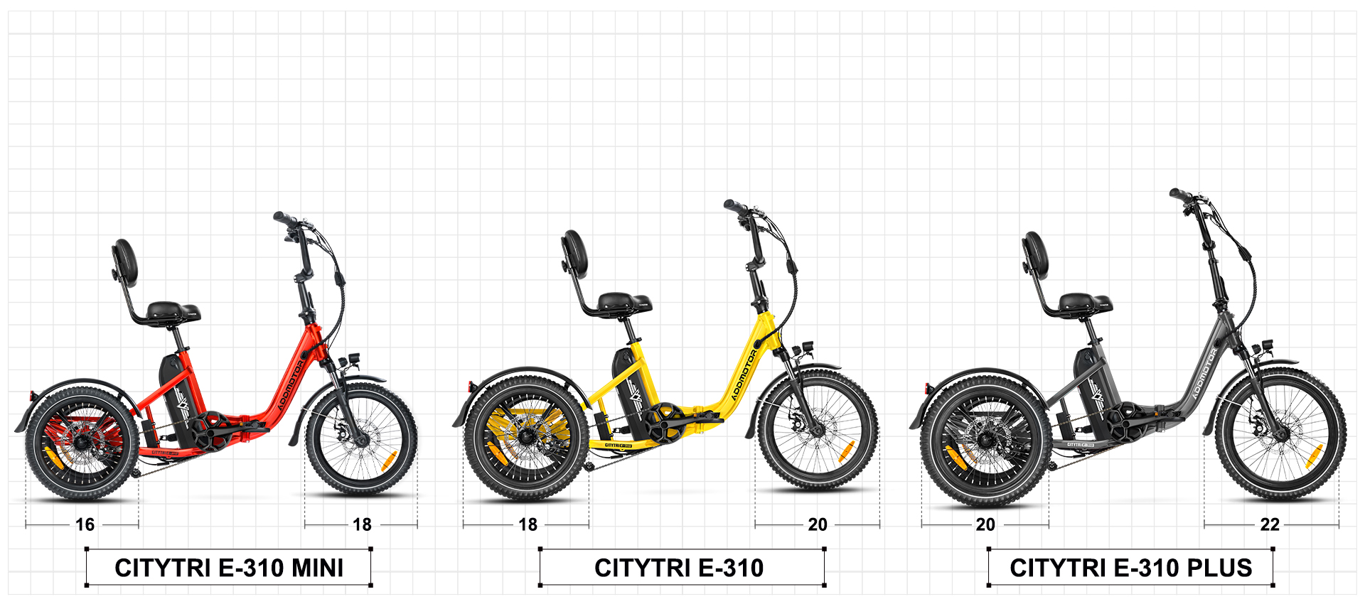 CITYTRI E-310 Size Comparison Chart