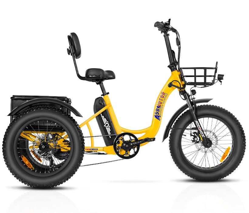 Triketan M-330 II etrike on display in yellow color