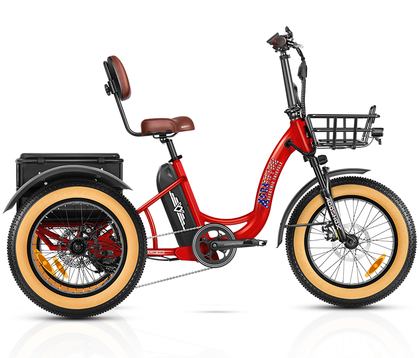 Triketan M-330 II etrike on display in red color