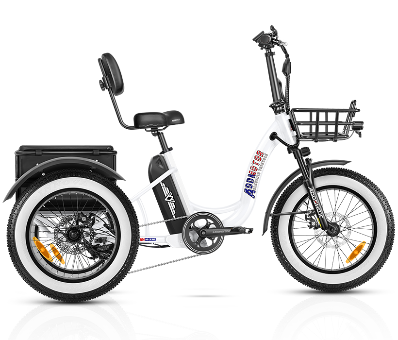 Triketan M-330 II etrike on display in white color