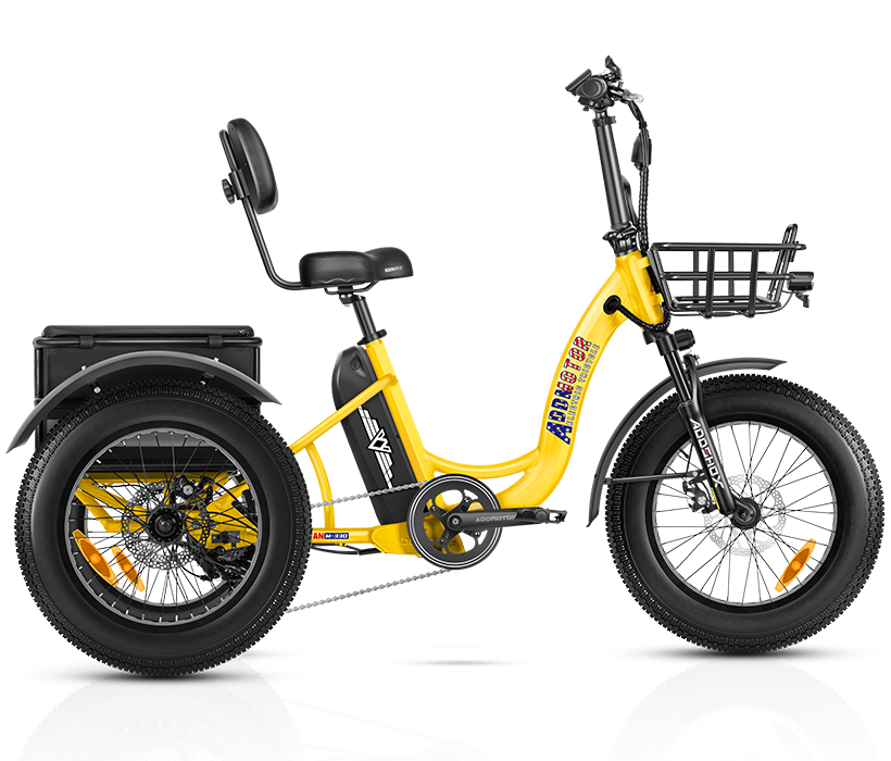 Triketan M-330 II etrike on display in yellow color