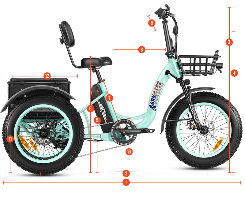 Addmotor M-330 Electric Trike Measurements