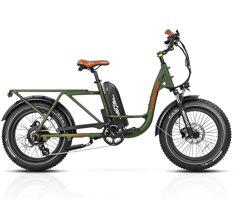 army green m-81 Step-thru Adult Cargo Ebike