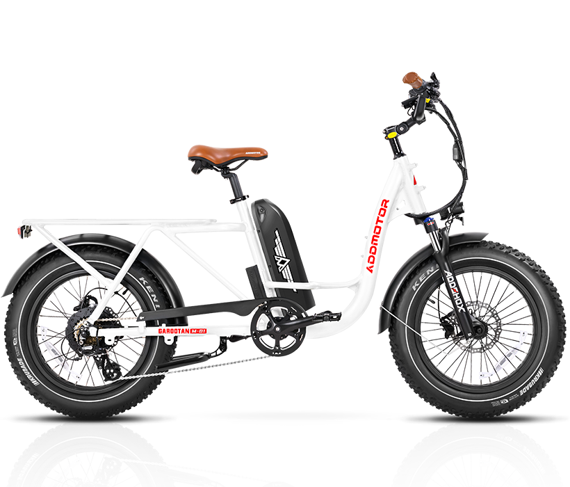 white m-81 cargo Step-thru Cargo Ebike