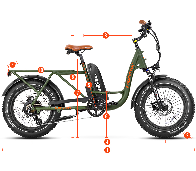 measurement of M-81 Best Step-thru Large Capacity Cargo Adult Electric Bike