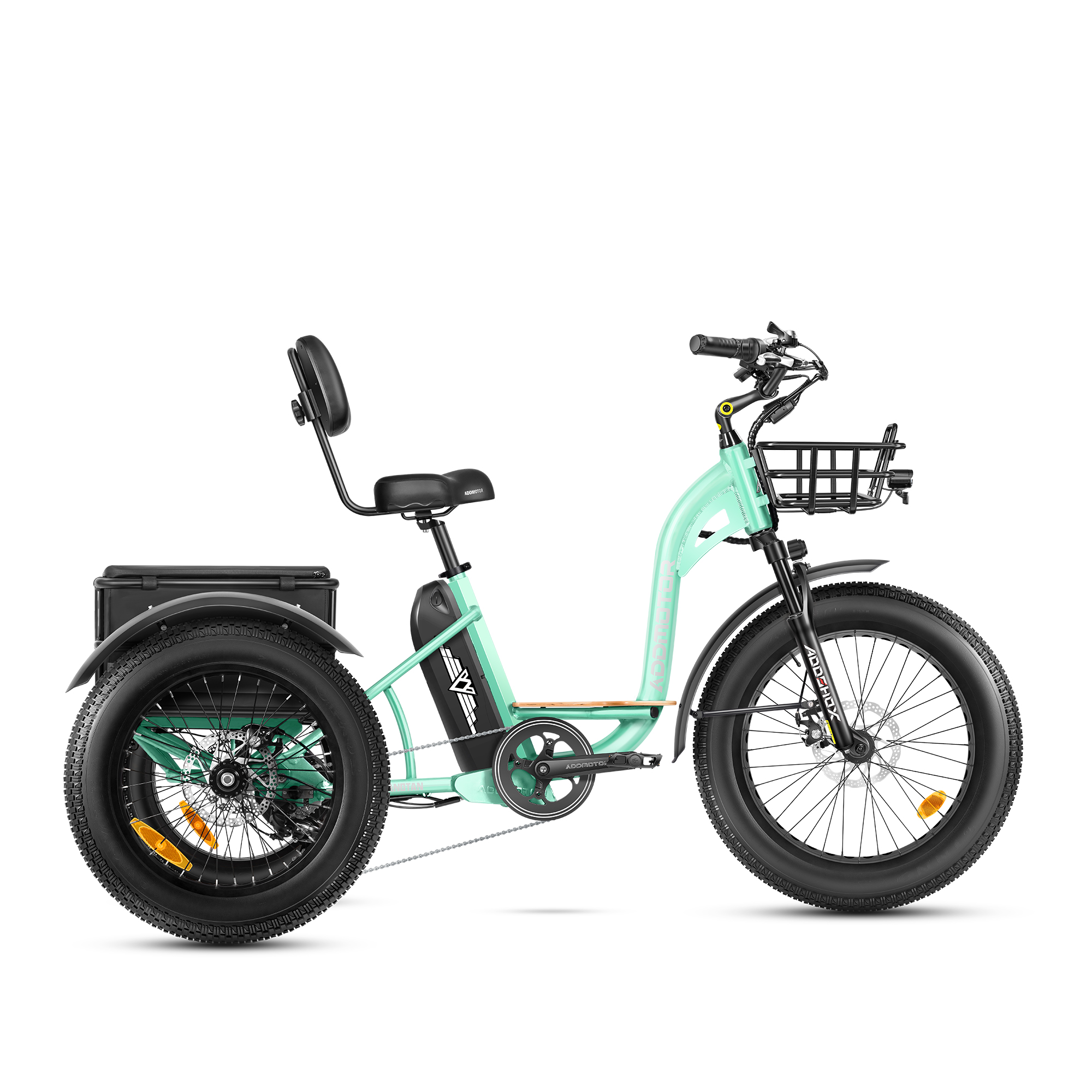 Addmotor Grandtan M-340 Electric Tricycle | Best Electric Trike for Adults and Seniors | 750W Rear Motor | UL Standard for Safety | Cyan