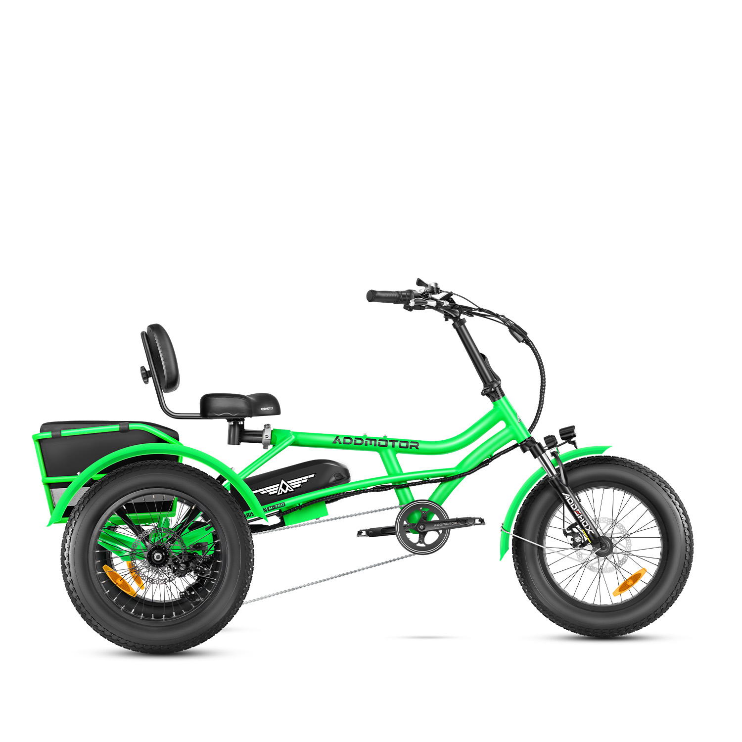Addmotor Arisetan M-360 Mini Trike | Adult Semi-recumbent Electric Trike | Best Affordable Electric Tricycle with 750W Rear Motor | Green