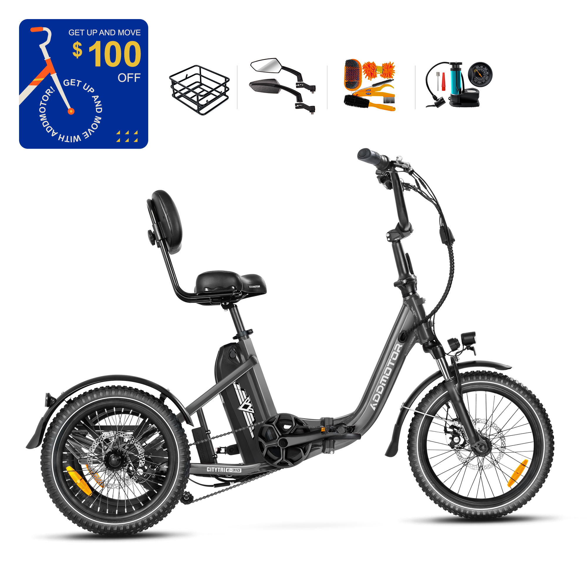 CITYTRI E-310 Mini Electric Trike with 4 gifts