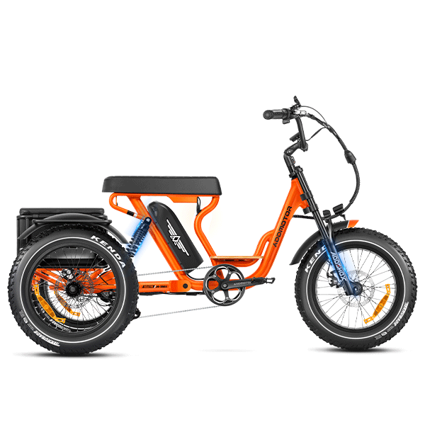 gif of full suspension of soletri electric trike