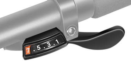 E-325 cargo ebike thumb shifter