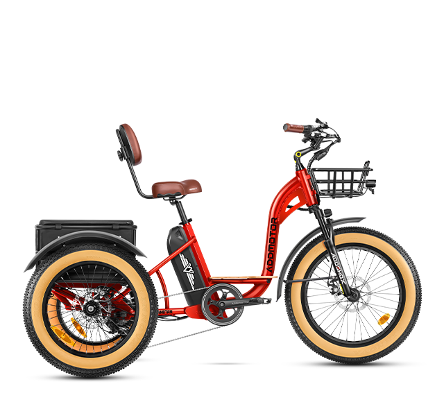 Grandtan Fat Tire E-Trike in Red
