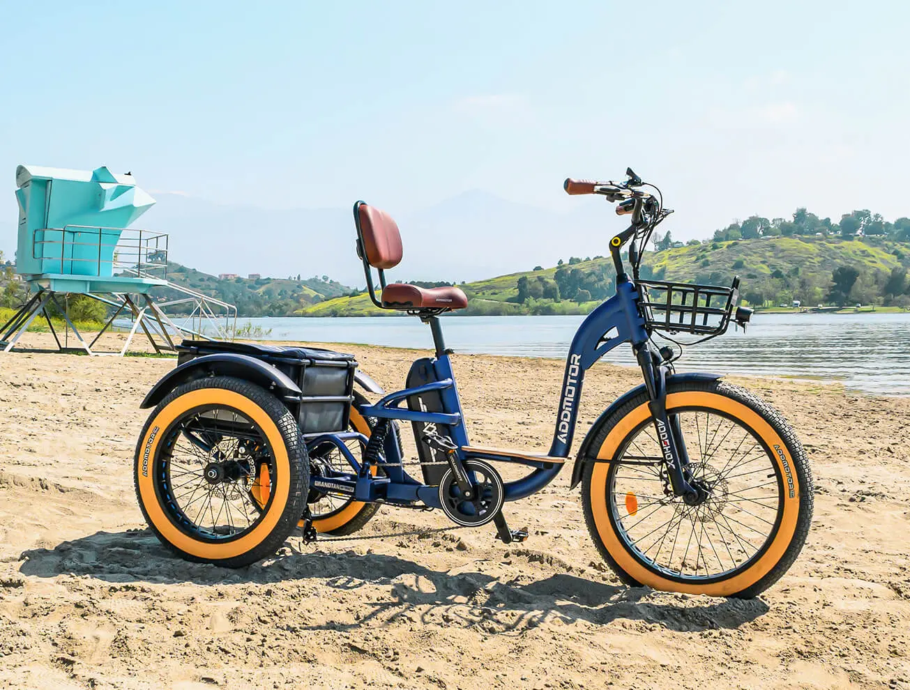 GRANDTAN X Electric Tricycle on the sandy beaches