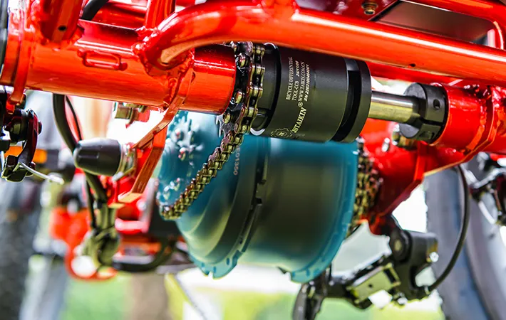 750W rear trike motor for a red citytan