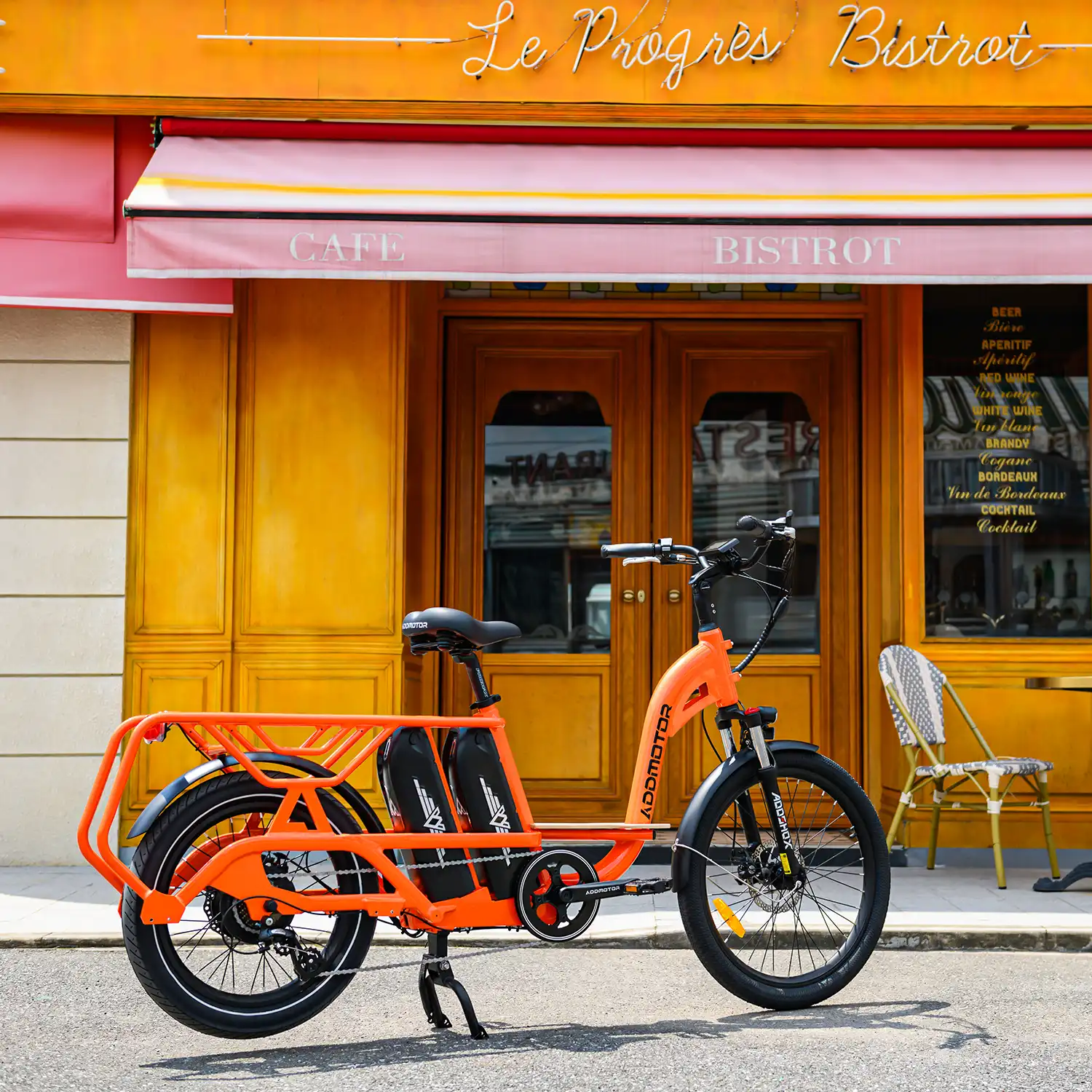 A dual battery ADDMOTOR Cargo Bike