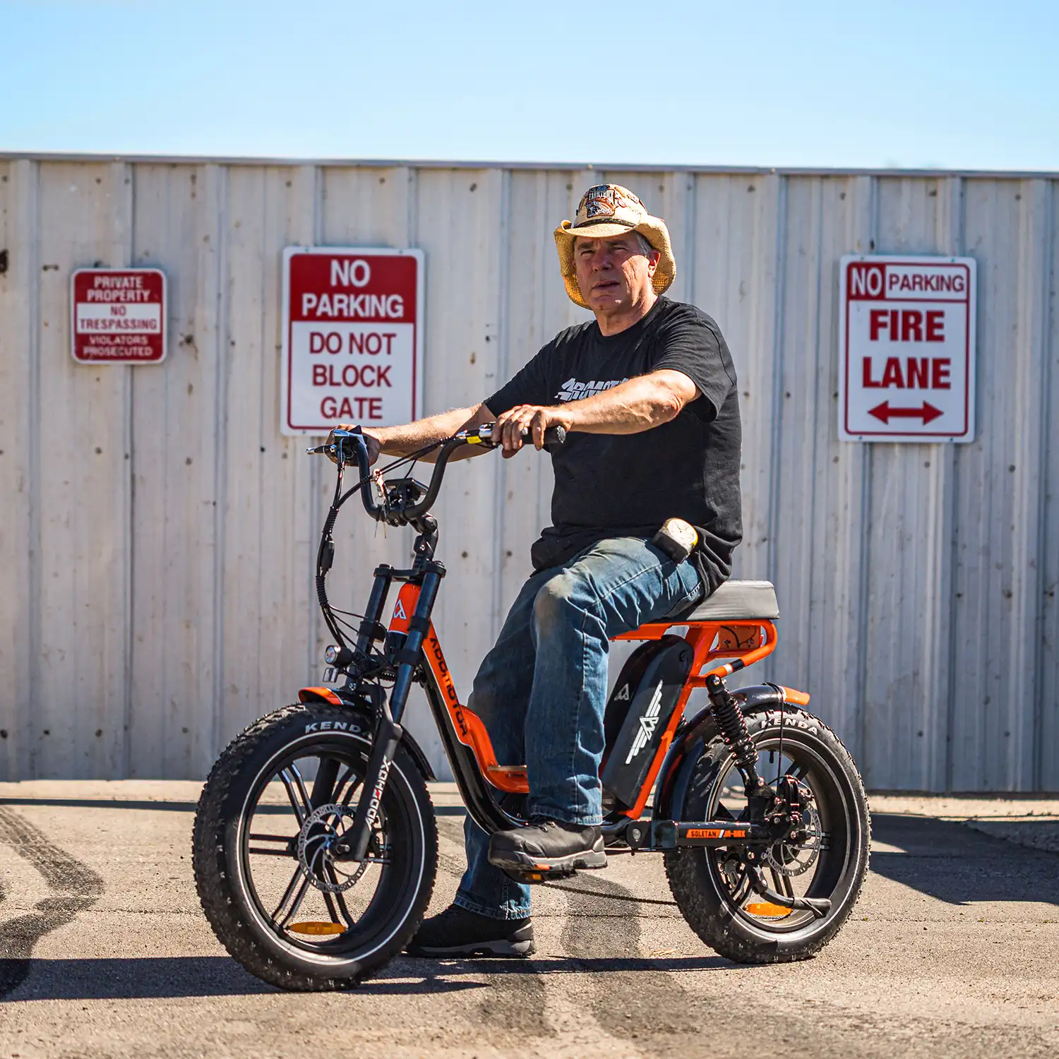 A man is riding the ADDMOTOR M-66X