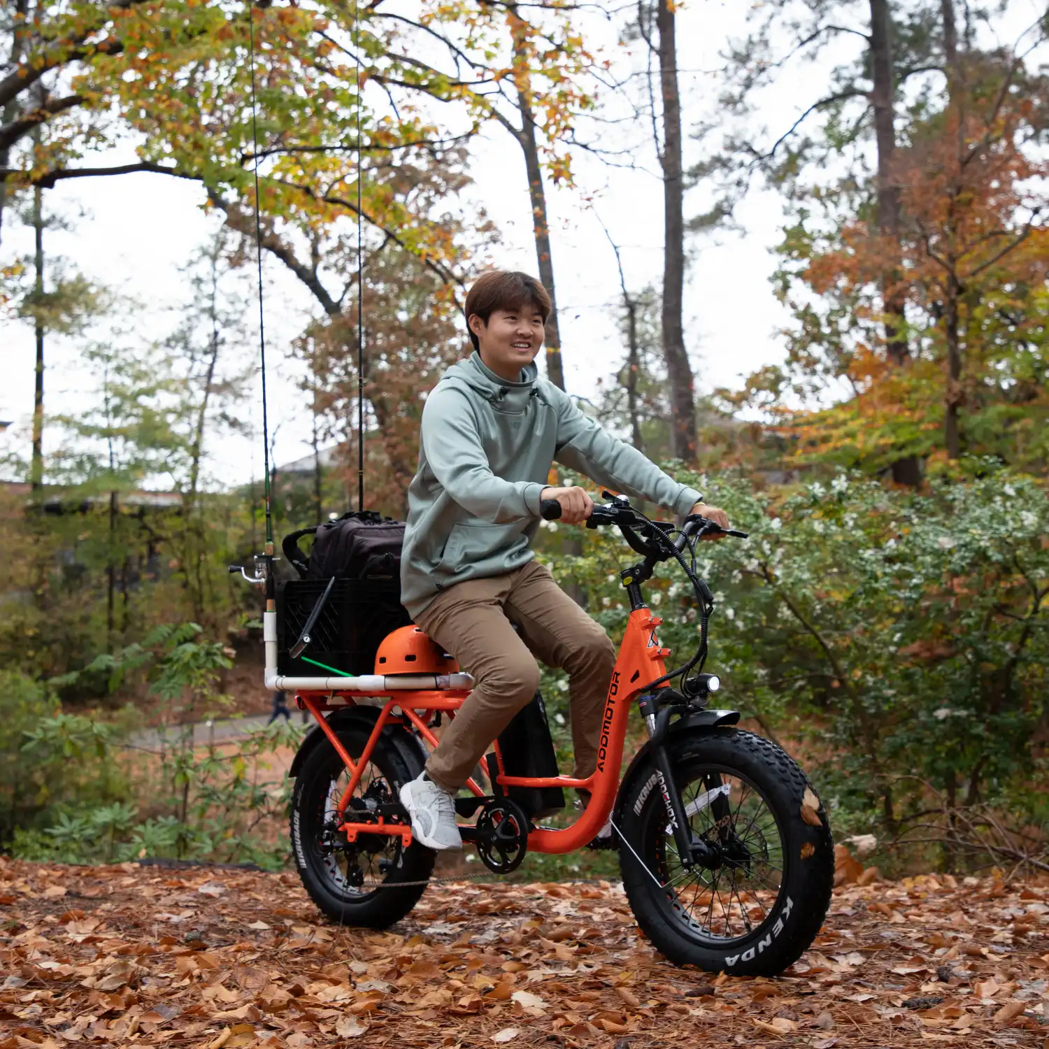 Addmotor Cargo ebike in the forest