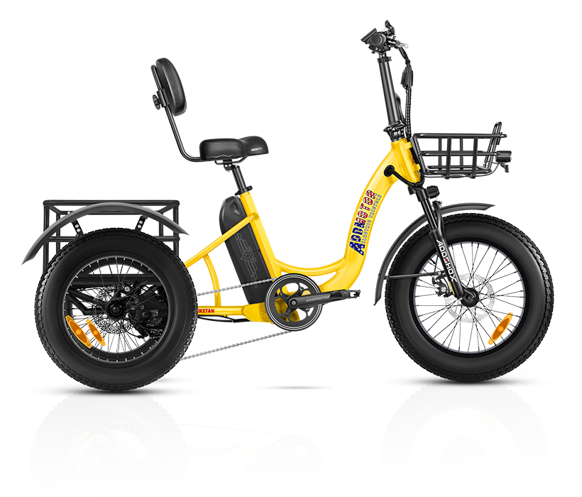 Triketan II M-330 Mini etrike on display in yellow color