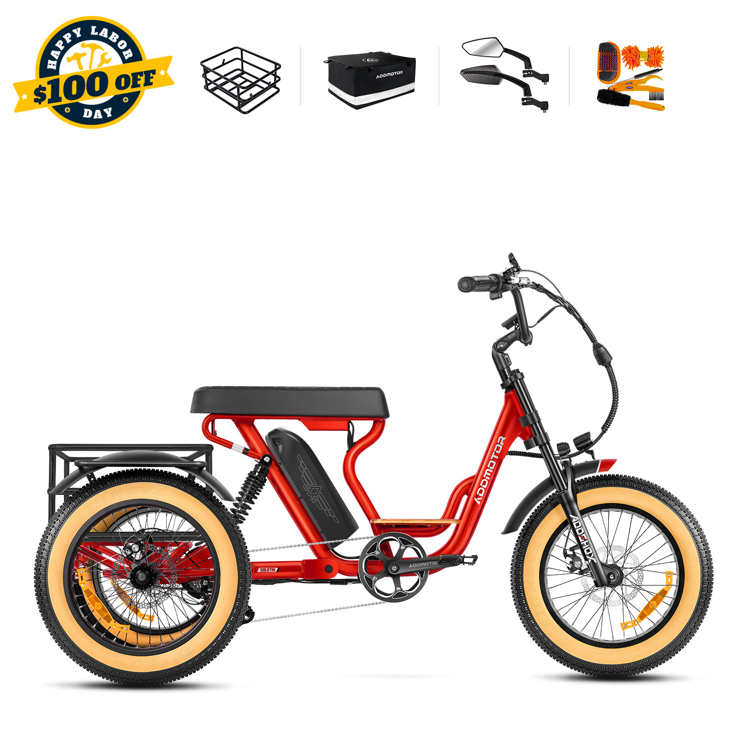 Electric Bike Trike For Two Powerful Adult Electric Tricycle EVELO