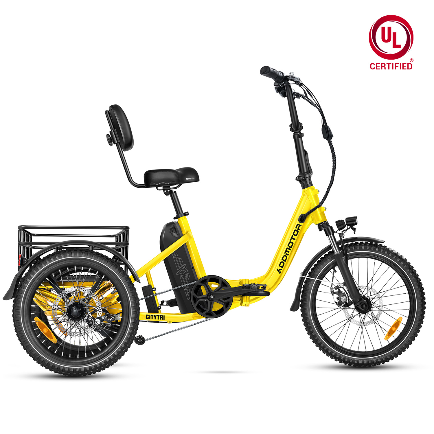 Addmotor Citytri E-310 Folding E-Trike in Yellow