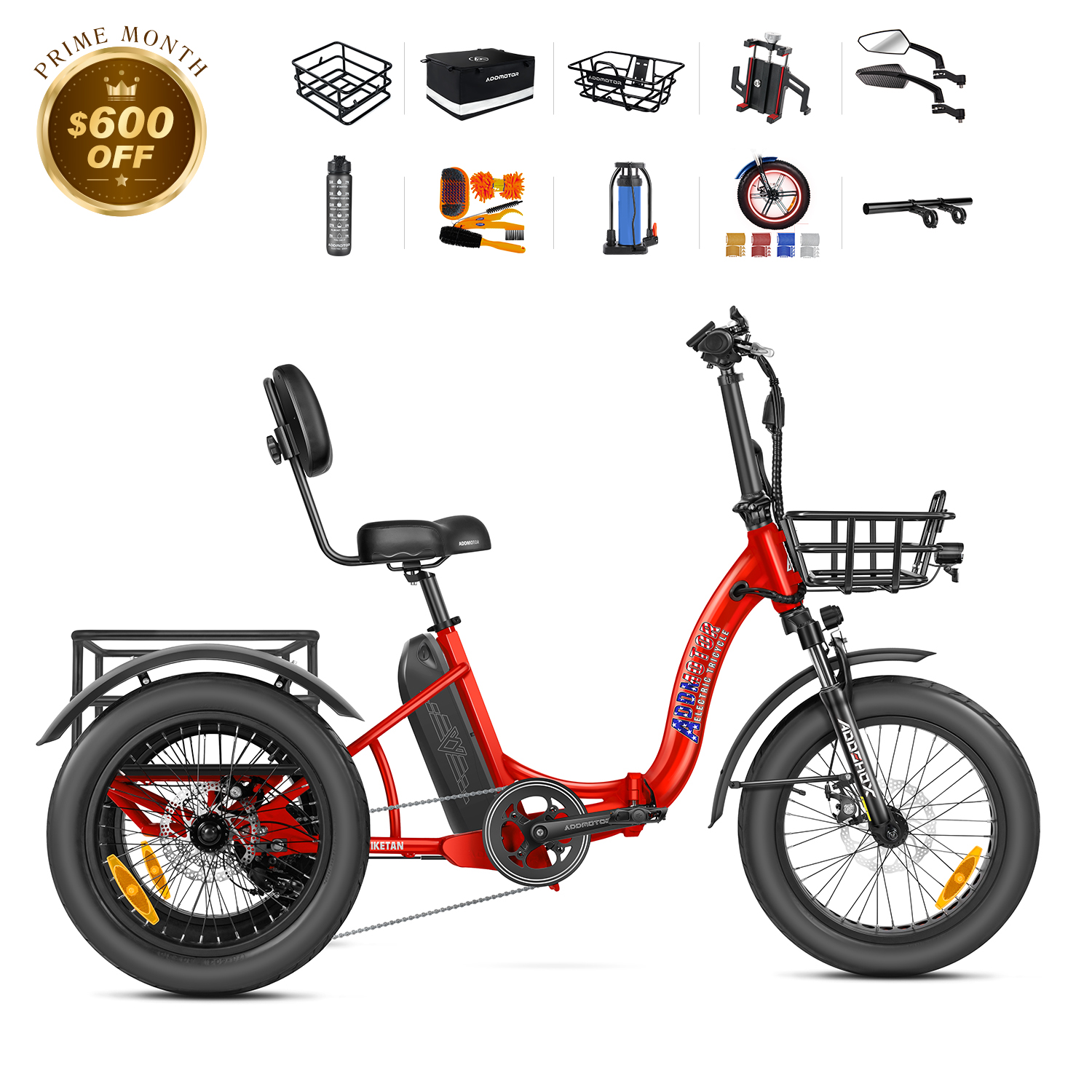 Triketan M-330F Folding Electric Trike Best Folding Trike With