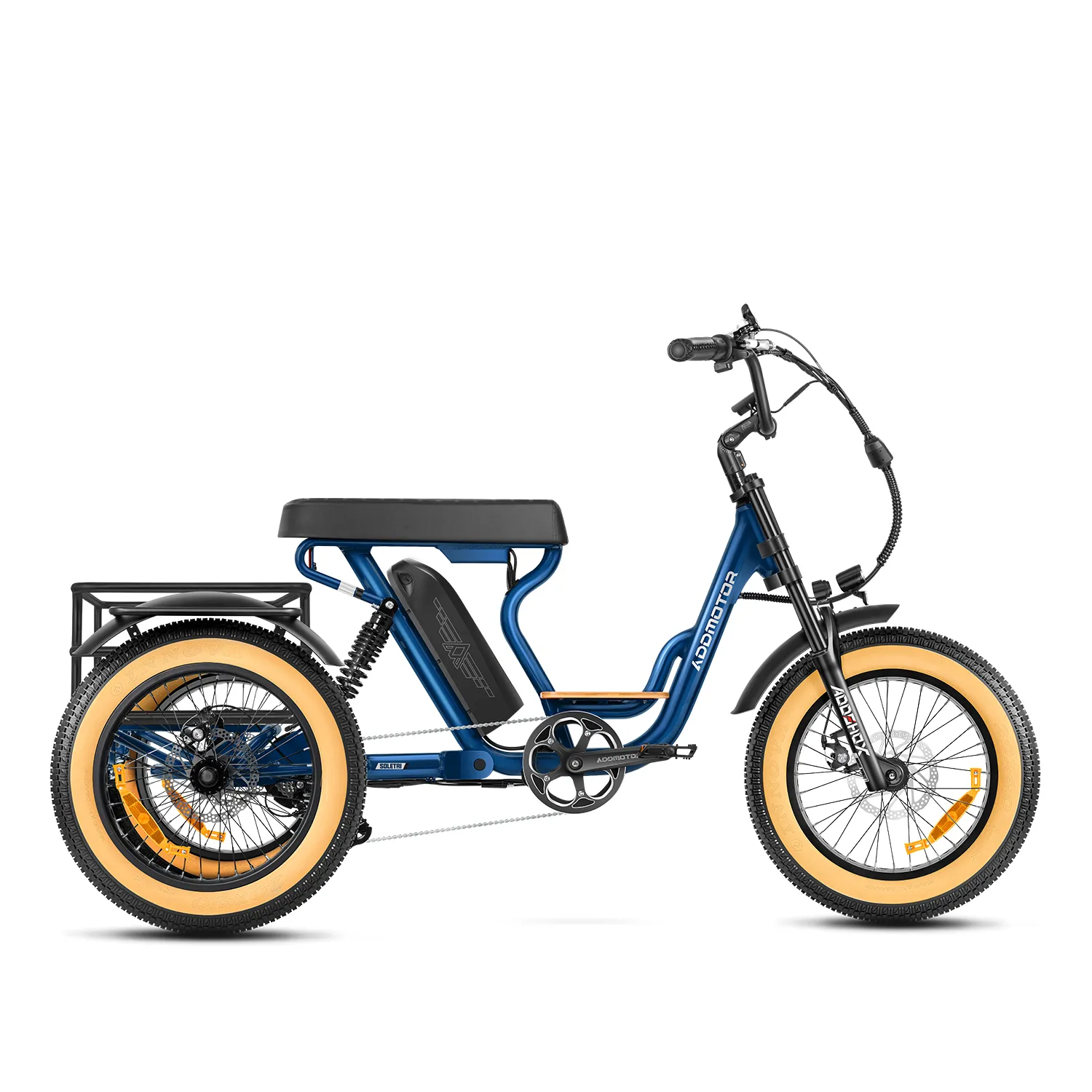 スローライフ Tripper AB & Accublade XTR Soletri M-366X Full-Suspension Etrike | Banana Seat Trike