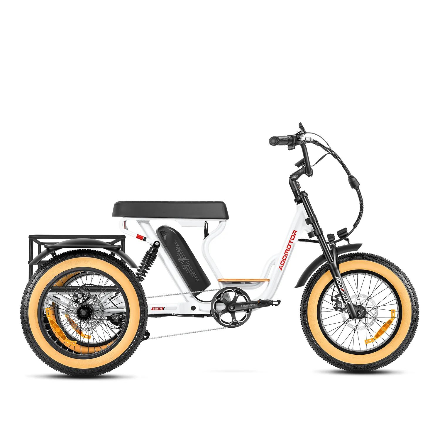 スローライフ Tripper AB & Accublade XTR Soletri M-366X Full-Suspension Etrike | Banana Seat Trike