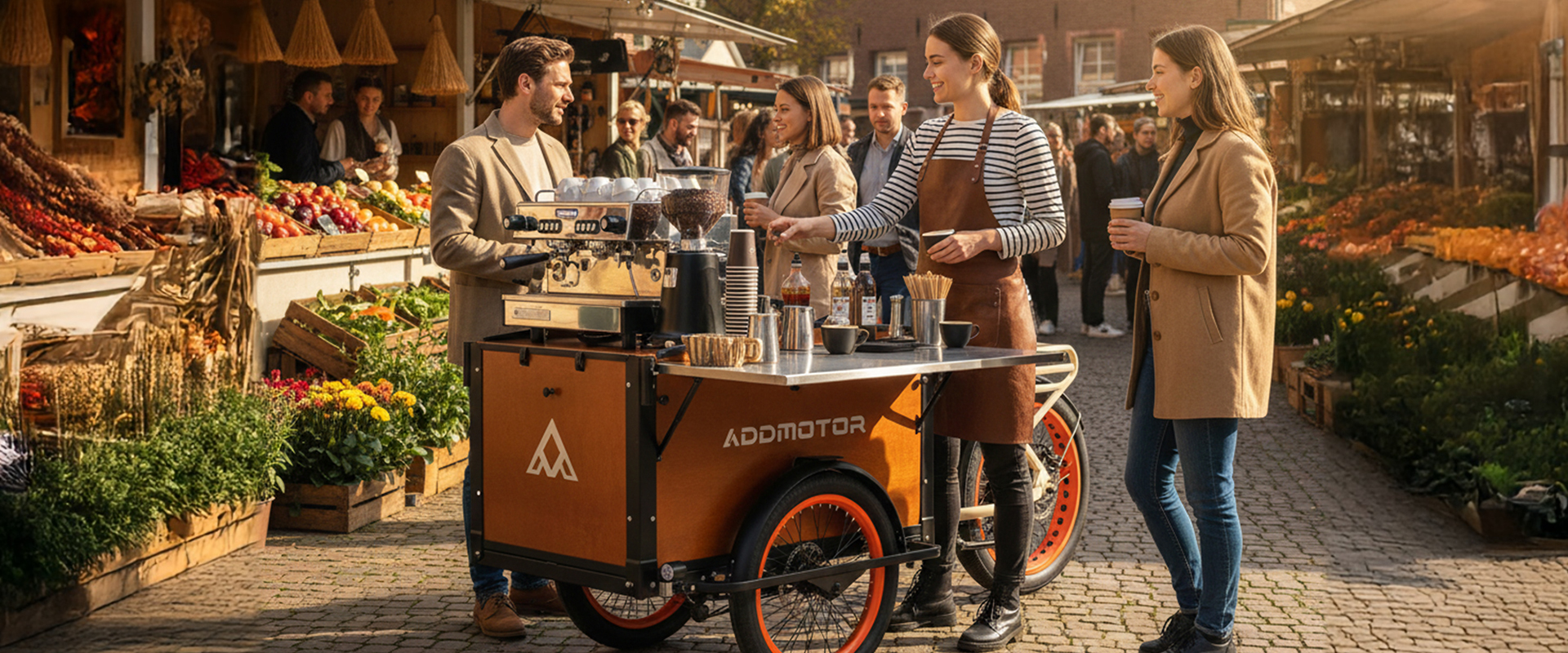 Turning the Addmotor E-325 Electric Cargo Bike Into a Mobile Coffee Cart