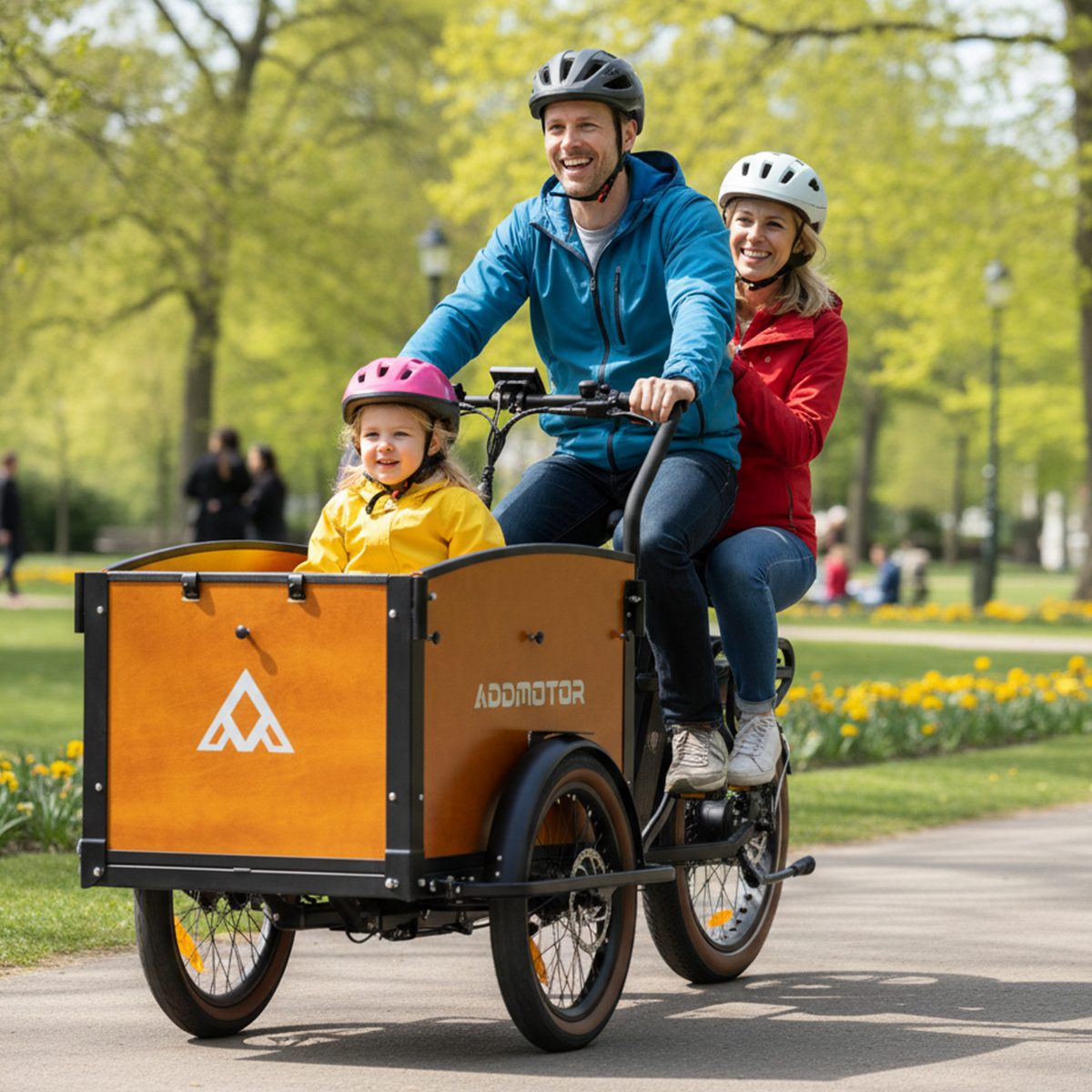 Addmotor E-325 front-loading cargo bike design