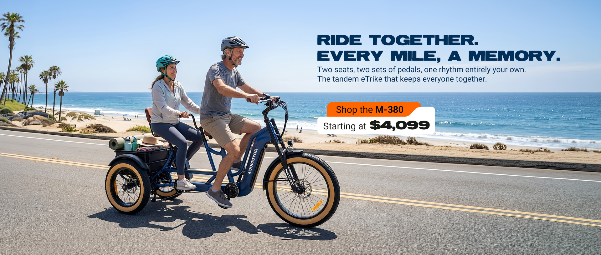 Addmotor M-380 Tandem eTrike Banner