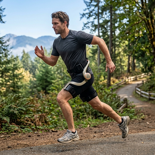 Addmotor Cybergen Cadens exoskeleton outdoor running scene